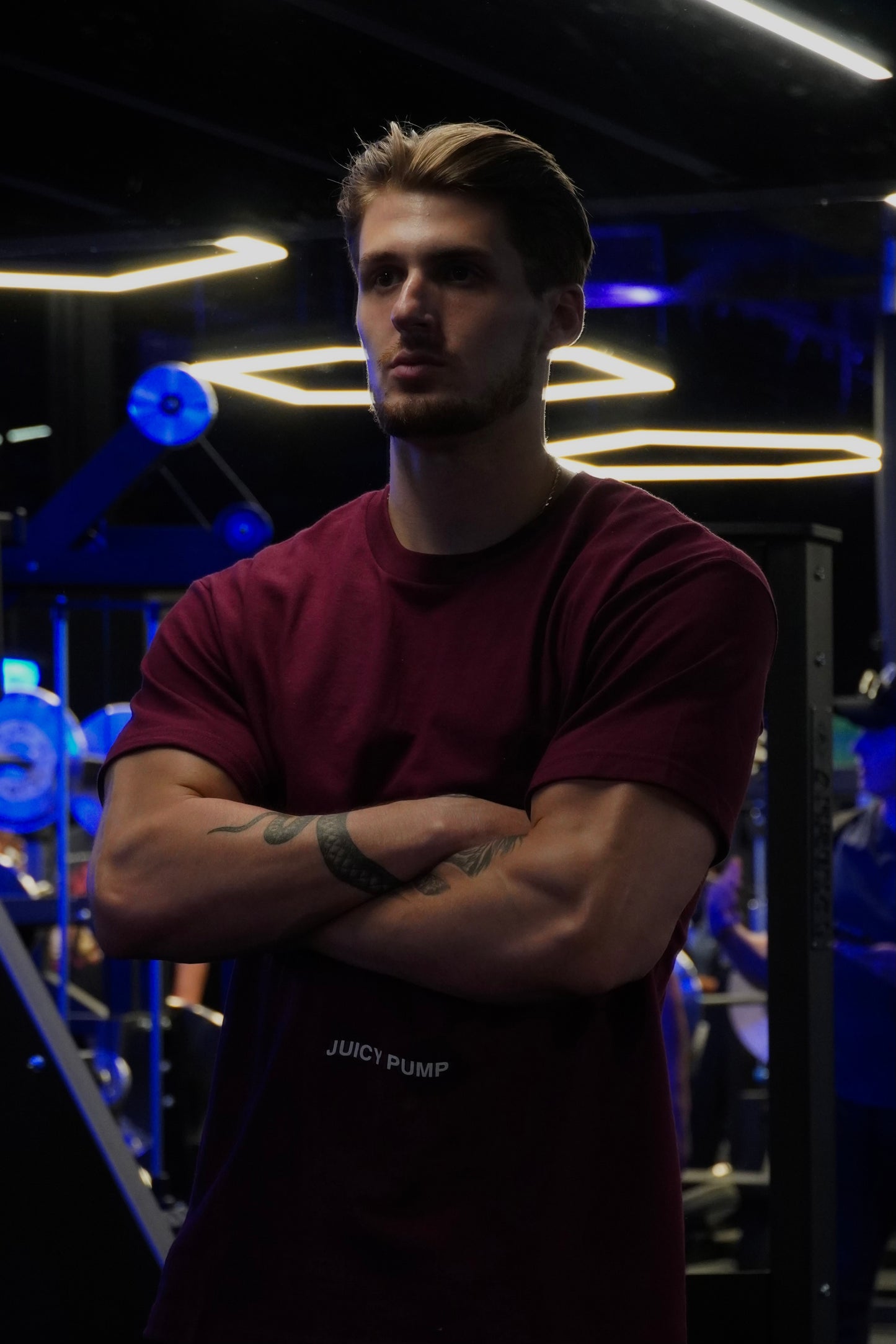 Stacked tee (MAROON)